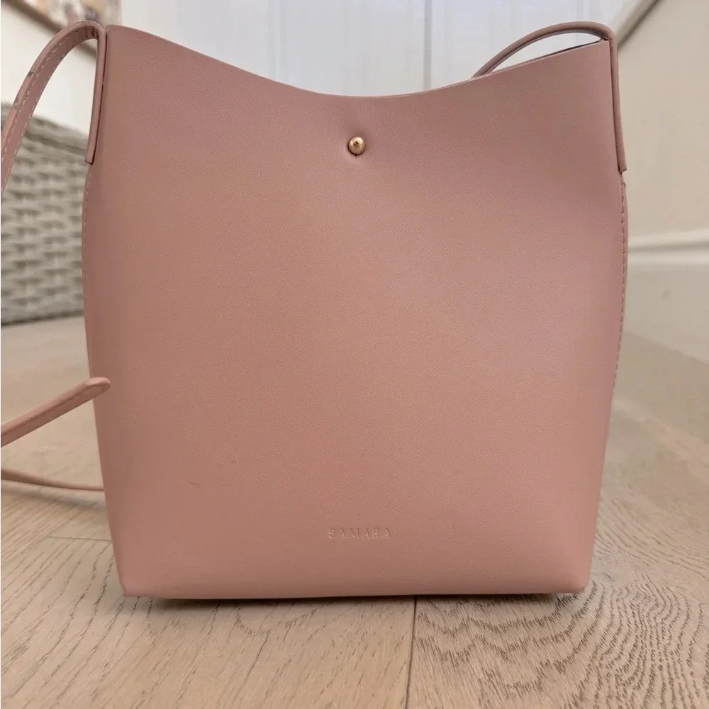 SAMARA vegan leather medium crossbody/shoulder bag color- peony